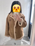 ELLE法式復古麂皮絨毛絨短外套女2025冬季新款仿皮草寬松通勤上衣 卡其 【預售】 M 曬單實(shí)拍圖