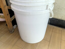 水杉（單個(gè)裝）25L白色加厚塑料桶機油桶涂料油墨桶帶蓋消毒液桶圓形包裝桶手提式水桶 曬單實(shí)拍圖