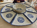 懷賢青花瓷扇形盤(pán)大湯碗組合拼盤(pán)餐具創(chuàng  )意擺盤(pán)團圓聚會(huì )扇形盤(pán)炒菜盤(pán)子 8個(gè)扇形盤(pán)+1個(gè)湯古青花瓷 8英寸 曬單實(shí)拍圖