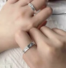 中國珠寶 足銀碎冰冰情侶戒指男女求婚對戒表白輕奢生日情人節禮物送女友 曬單實(shí)拍圖