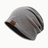GLO-STORY 毛線(xiàn)帽男女 頭巾帽子透氣運動(dòng)吸汗嘻哈跑步月子帽冷帽騎行薄款包頭帽 MMZ134031 淺灰色  曬單實(shí)拍圖