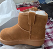 Bata糖霜姜餅雪地靴女2025冬季牛剖皮毛毛短筒靴52631DD5 駝色 38 曬單實(shí)拍圖