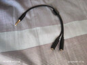 Tengfei騰飛電腦3.5耳機轉接頭麥克風(fēng)二合一音頻線(xiàn)一分二話(huà)筒3.5mm筆記本耳麥手機轉換器插頭分線(xiàn)器 深空黑0.2米 曬單實(shí)拍圖