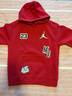 Jordan耐克AJ童裝男童連帽衛衣25秋季新款兒童潮流印花上衣 杰斯特紅 曬單實(shí)拍圖
