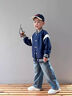 真維斯童裝男童春季套裝2026年新款男孩帥氣時(shí)髦衣服兒童潮流洋氣棒球服上衣 【兩件套】灰/J打棒球熊K-牛仔藍/J打棒球熊K 110 曬單實(shí)拍圖