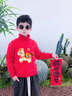 真維斯兒童紅色加絨毛衣男女童高領(lǐng)針織衫中小童馬年加厚過(guò)年服喜慶童裝 紅 絨毛小馬 140 曬單實(shí)拍圖