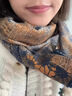 Calznklien桑蠶絲真絲圍巾披肩女外搭羊毛大方巾高檔圍脖生日新年禮物送女生 【藍棕六芒星】高級感禮盒裝 高端時(shí)尚氣質(zhì)風(fēng)送老婆媽媽長(cháng)輩 曬單實(shí)拍圖