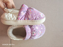 豬爸爸兒童棉拖鞋秋冬包跟男童室內家居防滑保暖防水女童寶寶棉鞋紫22 曬單實(shí)拍圖