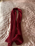 恒源祥純棉線(xiàn)針織圍巾女冬秋冬季感加厚款保暖純色百搭披肩圍脖 紅色 曬單實(shí)拍圖
