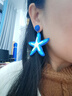 妙奕嘉海邊度假風(fēng)耳環(huán)女2025年新款耳墜夸張耳飾小眾設計耳釘生日禮物女 藍色海星耳環(huán) 一對 曬單實(shí)拍圖