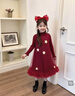 真維斯女童紅裙子高級感2025新款冬季兒童新年拜年服女孩連衣裙冬裝 【軟糯抗起球星星輕紗裙】XQTQ酒紅 120 【推薦體重37-45斤】 曬單實(shí)拍圖