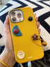素洛適用蘋(píng)果17promax手機殼秋冬黃色立體星星紐扣iPhone16pro韓系簡(jiǎn)約時(shí)尚15高級感輕奢個(gè)性14保護套 黃色皮紋星星吊墜 iPhone 15 Pro Max 曬單實(shí)拍圖