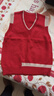 2026年春秋季新款馬甲女V領(lǐng)拼色毛衣寬松套頭背心坎肩針織衫上衣 2023紅色 L  【建議111斤-120斤】 曬單實(shí)拍圖