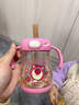 cica兒童水杯嬰幼兒學(xué)飲杯PPSU防嗆直飲吸管奶瓶1-3-6歲牛奶杯帶刻度 迪士尼草莓熊420ml （帶背帶） 曬單實(shí)拍圖