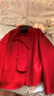 沫晗依美2026春新款新中式盤(pán)口綿羊毛上衣半裙新年紅色雙面呢套裝 曬單實(shí)拍圖
