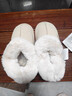 樸西棉拖鞋女士冬季包跟室內家居保暖厚底月子棉鞋女款外穿秋冬季 米白 均碼 (245mm) 適合37-38 曬單實(shí)拍圖