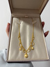 六福珠寶新年禮物 光影金絲綢金足金蕾絲水滴黃金項鏈套鏈 計價(jià) 約9.45克 曬單實(shí)拍圖