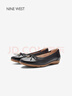 NINE WEST/玖熙平底鞋女圓頭真皮單鞋工作鞋 NF538026KK 黑色39 曬單實(shí)拍圖