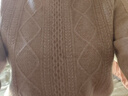 春竹100%綿羊毛春季新款半精紡加厚半高領(lǐng)舒適絞花保暖長(cháng)袖女士羊毛衫 駝色 M 曬單實(shí)拍圖