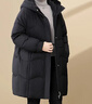 雪中飛羽絨服女2025新款中長(cháng)款寬松休閑保暖外套媽媽裝黑色XL 曬單實(shí)拍圖
