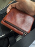 NOSSKISS國際奢侈品牌男士錢(qián)包手工擦色植鞣牛皮短款錢(qián)包復古真皮休閑錢(qián)包 咖啡色（植鞣牛皮） 曬單實(shí)拍圖