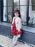 班喜迪女童連衣裙春裝2026新款洋氣寶寶公主裙周歲禮服開(kāi)衫套裝兒童裙子 紅色 100 曬單實(shí)拍圖