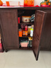 木潤森實(shí)木餐邊柜一體靠墻置物邊柜老榆木新中式家用客廳廚房茶室茶水柜 黑胡桃色榆木邊柜 四門(mén);140x35x100cm 曬單實(shí)拍圖