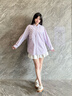 Teenie Weenie小熊女裝襯衫26年春季新款簡(jiǎn)約優(yōu)雅學(xué)院風(fēng)外套式襯衣 淺紫色 S 曬單實(shí)拍圖