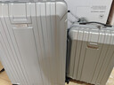 新秀麗（Samsonite）行李箱20英寸+28英寸拉桿箱子母套裝箱旅行密碼箱N(xiāo)X0銀色 曬單實(shí)拍圖