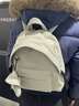 熱風(fēng)戶(hù)外輕便帽檐雙肩包女出游百搭通勤背包簡(jiǎn)約學(xué)生書(shū)包新年禮物 奶油白 曬單實(shí)拍圖