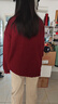 ICH MODE美式針織開(kāi)衫女秋冬2026新年新款毛衣外套上衣慵懶風(fēng) 酒紅色 XL 曬單實(shí)拍圖