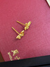 周六福蝴蝶足金黃金耳釘女足金耳飾生日禮物計價(jià)A0913727一對約2.08g 曬單實(shí)拍圖