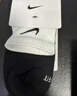 耐克舒適速干訓練短襪(1雙)春季透氣緩震針織運動(dòng)拼接NIKE DH4058 011黑/白/(黑) L 曬單實(shí)拍圖