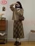 浪莎毛呢格子半身裙女冬季2025新款高腰顯瘦a字包臀裙中長(cháng)款復古裙子 曬單實(shí)拍圖