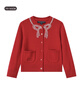Teenie Weenie Kids小熊童裝26年新款女童甜美珠繡蝴蝶結開(kāi)衫毛衣純羊毛 紅色 150 cm 曬單實(shí)拍圖