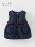 戴維貝拉（DAVE＆BELLA）兒童無(wú)袖上衣三防女童羽絨背心白鴨絨小童馬甲冬季新款女寶寶衣服 藏青色【現貨】 130 cm（建議身高120-130cm） 曬單實(shí)拍圖