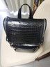 雕霸（DIAOBA）高檔男士鱷魚(yú)皮背包女神節潮流真皮雙肩包耐磨旅行戶(hù)外男包大包包 黑色 曬單實(shí)拍圖