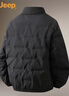 JEEP吉普羽絨服男冬季短款休閑立領(lǐng)外套潮流保暖衣服男裝 黑色 4XL 曬單實(shí)拍圖