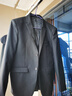 羅蒙（ROMON）西服套裝男士小西裝外套職業(yè)正裝修身休閑伴郎服黑色XL 曬單實(shí)拍圖