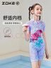 洲克（ZOKE）兒童泳衣女童訓練專(zhuān)業(yè)連體平角競速125504434-2 夢(mèng)幻紫美人魚(yú)12 曬單實(shí)拍圖