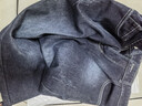 JEEP SPIRIT吉普牛仔褲男秋冬季韓版潮流褲子男士直筒修身男褲 藍黑加絨 33 曬單實(shí)拍圖