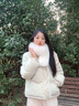 viney圍巾女冬季百搭保暖雙面毛圍脖仿狐貍毛獺兔毛內襯生日禮物高級感 米白色 新款時(shí)尚小眾洋氣高端輕奢 曬單實(shí)拍圖