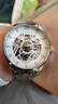 冠琴（GUANQIN）手表男士機械表雕花系列全自動(dòng)鏤空夜光防水商務(wù)瑞士品質(zhì)國潮腕表 鋼帶銀色白面 曬單實(shí)拍圖