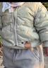 童泰（TONGTAI）寶寶羽絨服外套冬季嬰兒衣服男女童立領(lǐng)鴨絨服上衣灰綠色100cm 曬單實(shí)拍圖