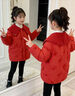 AICOKEN女大童紅色翻領(lǐng)保暖羽絨服外套2026年秋冬季小孩兒童裝衣服 中國紅 150 曬單實(shí)拍圖