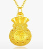中國黃金（CHINA GOLD）福袋黃金項鏈女錢(qián)袋子足金吊墜婦女節38女神節禮物母親節 （金重約1g）贈銀鏈 曬單實(shí)拍圖