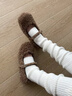 作襪套加厚保暖腳腿韓版時(shí)尚粗毛線(xiàn)女寬松百搭堆堆襪麻花靴套秋冬 金屬標堆堆襪【米色】 曬單實(shí)拍圖