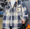 啄木鳥(niǎo)（TUCANO）青少年格子襯衫外套男生春季2026新款初高中生春秋款帥氣潮流夾克 6805灰色 L 【建議100-120斤可穿】 曬單實(shí)拍圖