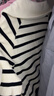 森馬（Semir）商場(chǎng)同款|衛衣女冬季磨毛背心條紋插肩袖上衣2025新款兩件套 白黑色調00319 S 曬單實(shí)拍圖