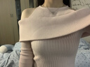 衣品元針織衫女粉色2026春季掛脖露肩設計感韓系小眾修身內搭打底衫上衣 粉色 均碼 （80-105斤） 曬單實(shí)拍圖